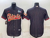 Men's Kansas City Chiefs Blank Black With Super Bowl LVII Patch Cool Base Stitched Baseball Jersey,baseball caps,new era cap wholesale,wholesale hats